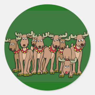 Humourous Reindeer Cards or Stickers