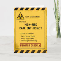 Humourous Risk Assessment Birthday Card