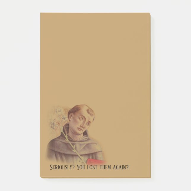 Humourous Saint Anthony of Padua Post-it Notes (Front)