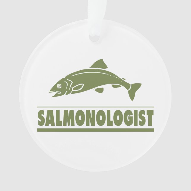 Humourous Salmon Fishing Ornament (Front)