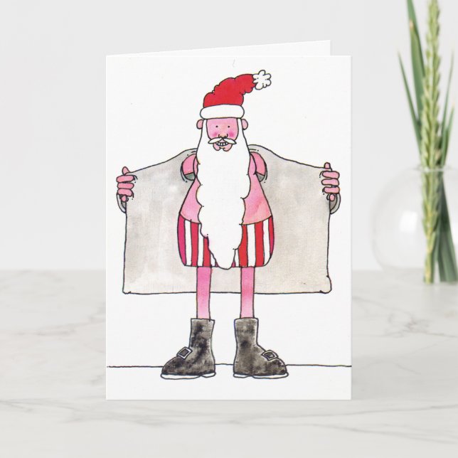 Humourous Santa Claus Christmas Card (Front)