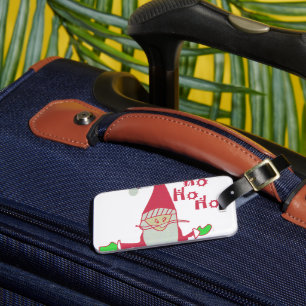 Humourous Santa with Festive Ho Ho Ho Luggage Tag