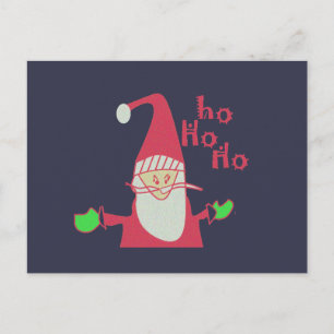 Humourous Santa with Festive Ho Ho Ho Postcard