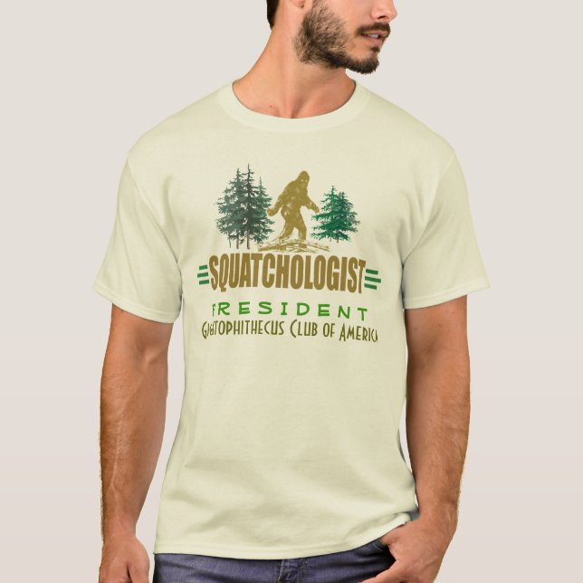 Humourous Sasquatch Tracker T-Shirt (Front)
