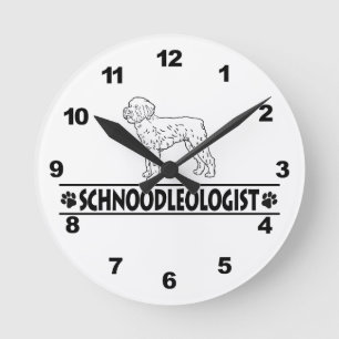 Humourous Schnoodle Round Clock