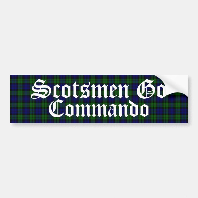 Humourous Scotsmen Tartan Plaid Bumper Sticker (Front)
