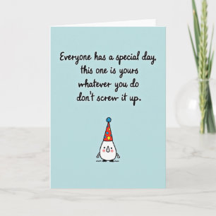 Humourous Script Birthday Card