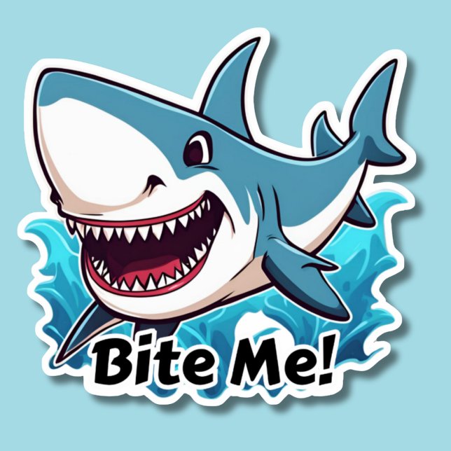 Humourous Shark Bite Me Waterproof  (Creator Uploaded)