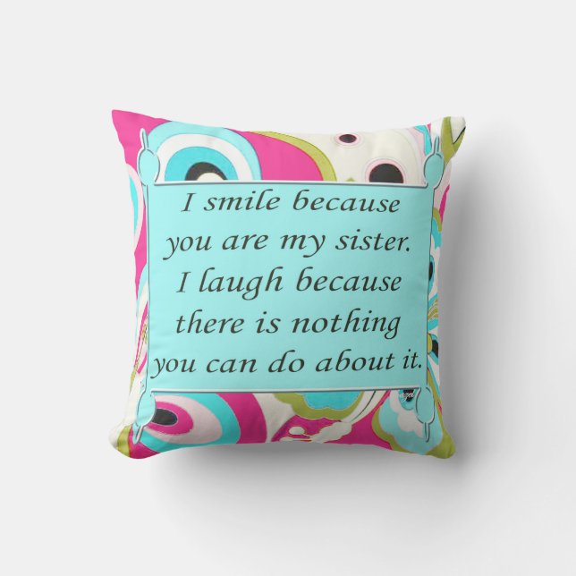 Humourous Sister Pillow (Front)