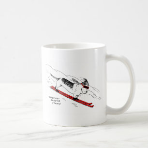 Humourous Skiing Dog Coffee Mug