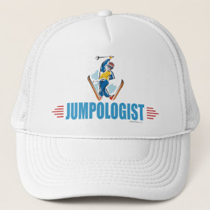 Humourous Snow Ski Jumping Trucker Hat