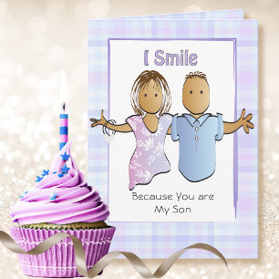 Humourous Son Funny Saying Cartoon Ethnic Birthday Card
