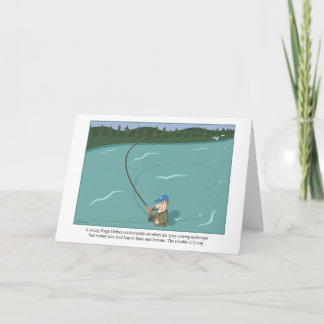 Humourous Spey Casting greeting card
