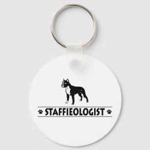 Humourous Staffordshire Bull Terrier Key Ring