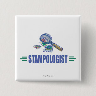 Humourous Stamp Collecting 15 Cm Square Badge