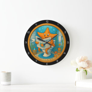 Humourous Starfish Bathroom Clock