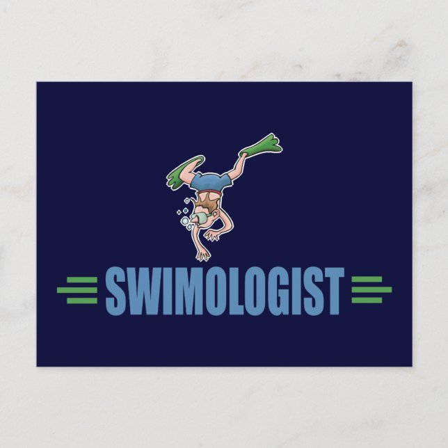 Humourous Swimming Postcard (Front)