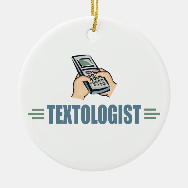 Humourous Texting Ceramic Tree Decoration (Front)