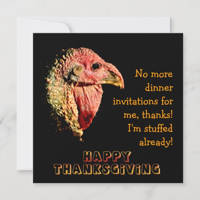 Humourous Thanksgiving Dinner Party Invitations (Front)