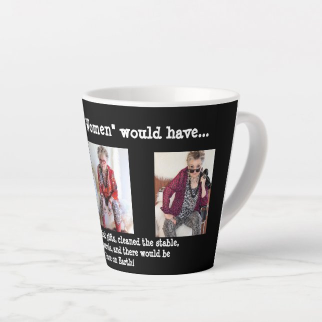 Humourous Three Wise Women at Christmas  Latte Mug (Right Angle)