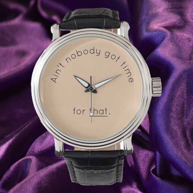 Humourous Time  Pun Beige Face Watch (Bookmark my store: https://www.zazzle.com/store/capricepetit?rf=238091145531749709)