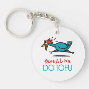 Humourous Tofu Design Key Ring