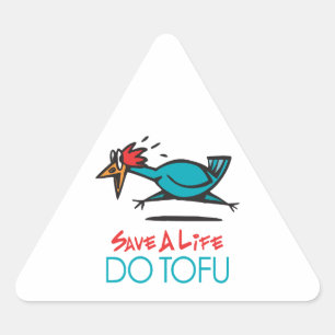 Humourous Tofu Design Triangle Sticker