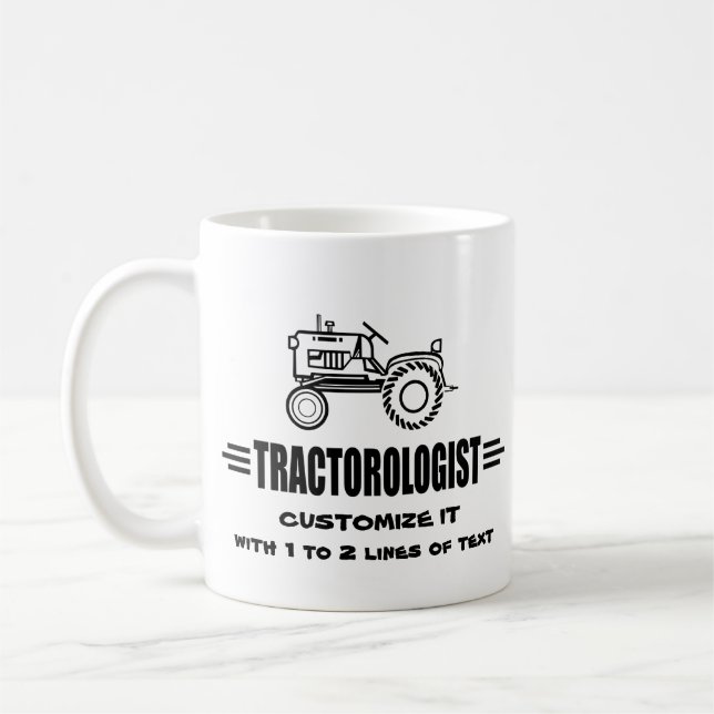 Humourous Tractor Racing Coffee Mug (Left)