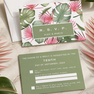 Humourous Tropical Wedding RSVP / Response Card