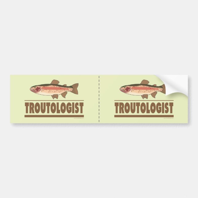 Humourous Trout Bumper Sticker (Front)
