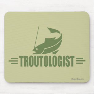 Humourous Trout Fishing Mouse Pad