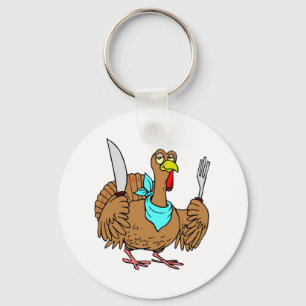 Humourous Turkey Key Ring