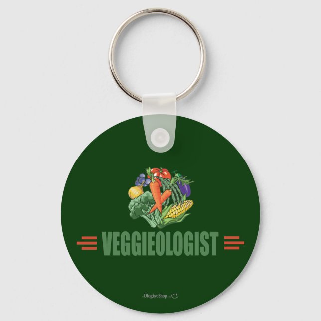 Humourous Vegetarian Key Ring (Front)