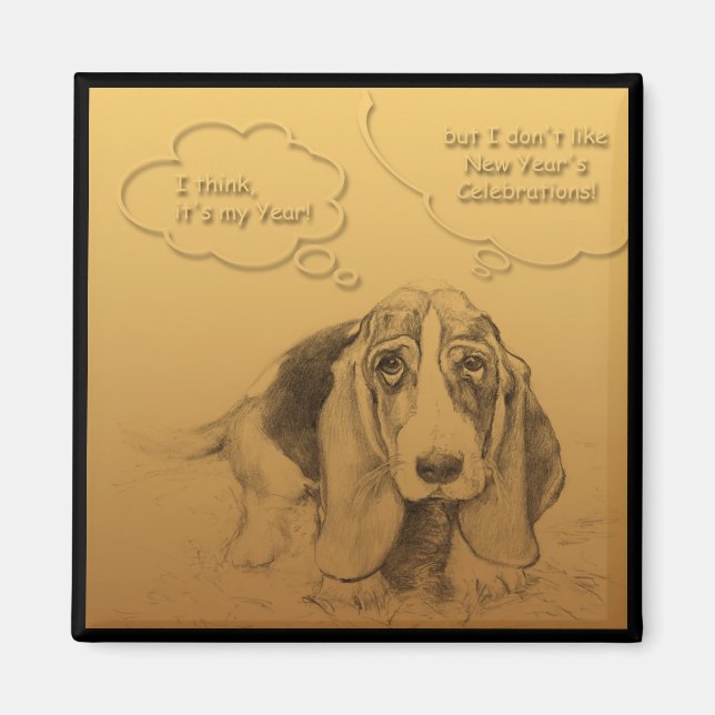 Humourous Vietnamese Chinese Dog Year Square magne Magnet (Front)