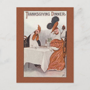 Humourous Vintage Thanksgiving Dinner Postcard