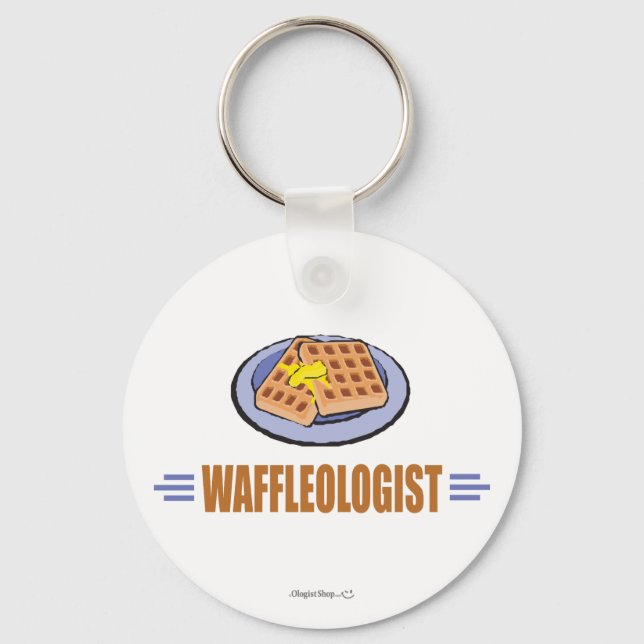 Humourous Waffle Chef Key Ring (Front)