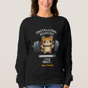 Humourous Weightlifting Cat Exercise Gym Funny Sweatshirt
