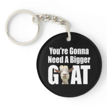 Humourous White Goat on Black Background