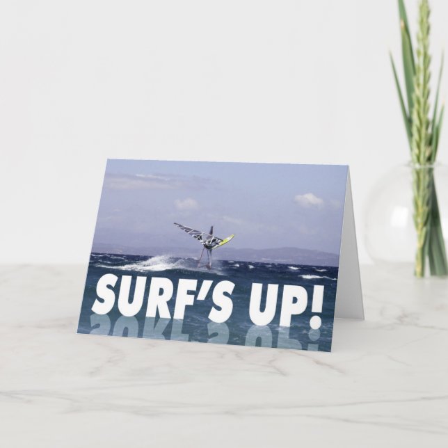 Humourous Windsurfer Birthday for Him Card (Front)