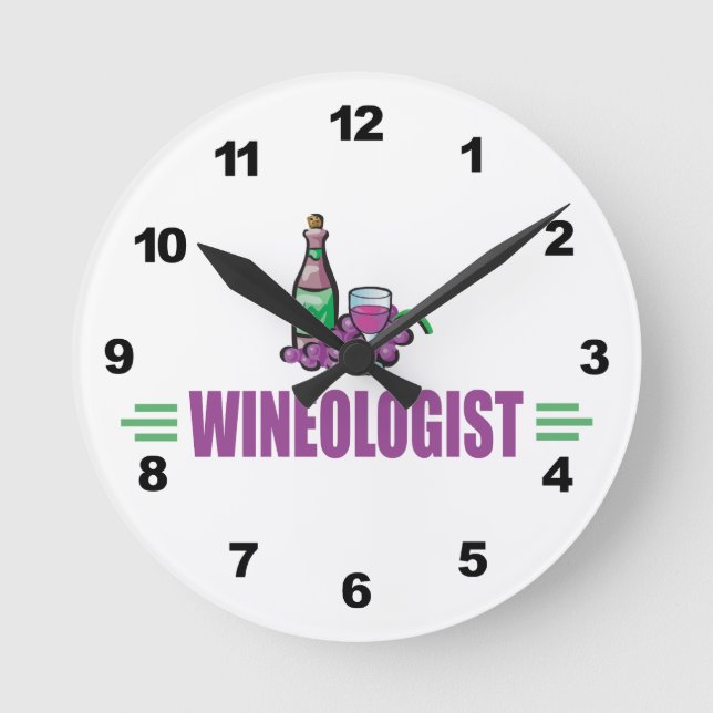 Humourous Wine Round Clock (Front)