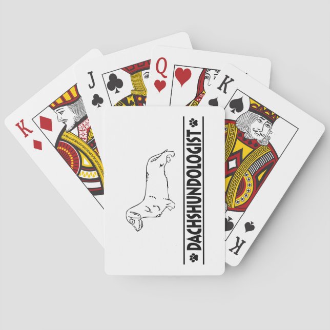 Humourous Wirehaired Dachshund Playing Cards (Back)
