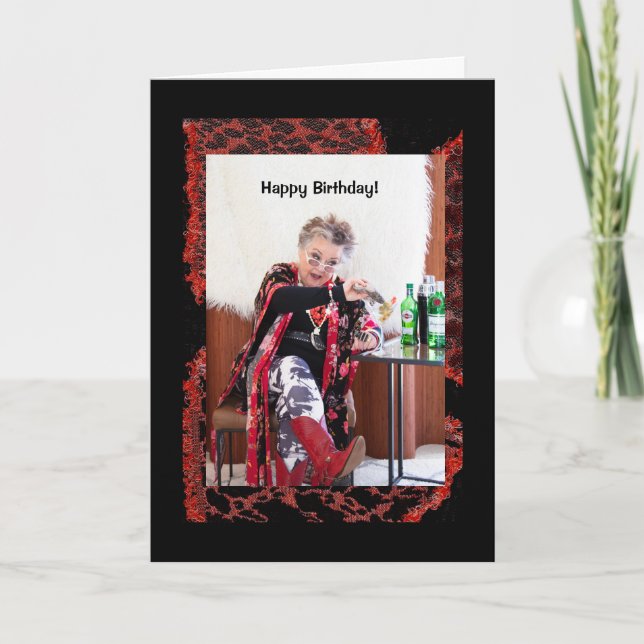 Humourous woo hoo for her birthday Greeting Card (Front)