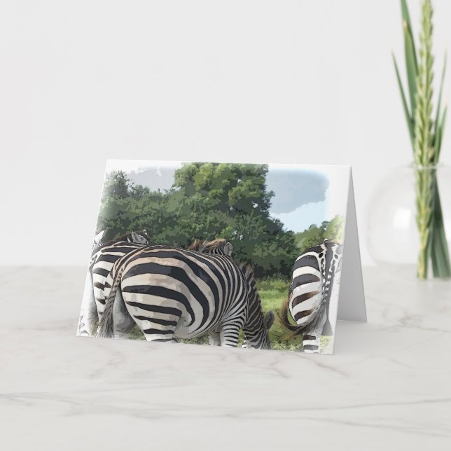 Humourous Zebra Behind Get Well Card (Front)