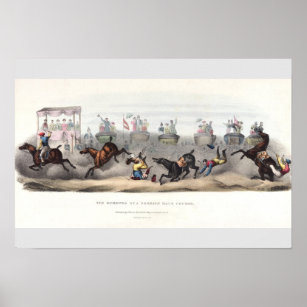 Humours Of A Foreign Race Course Vintage Horse Poster