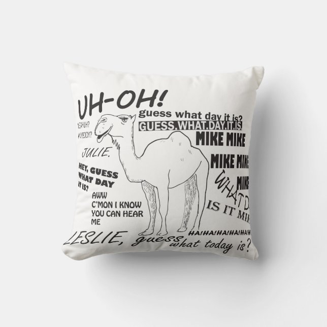 Hump Day Camel Pillow (Front)
