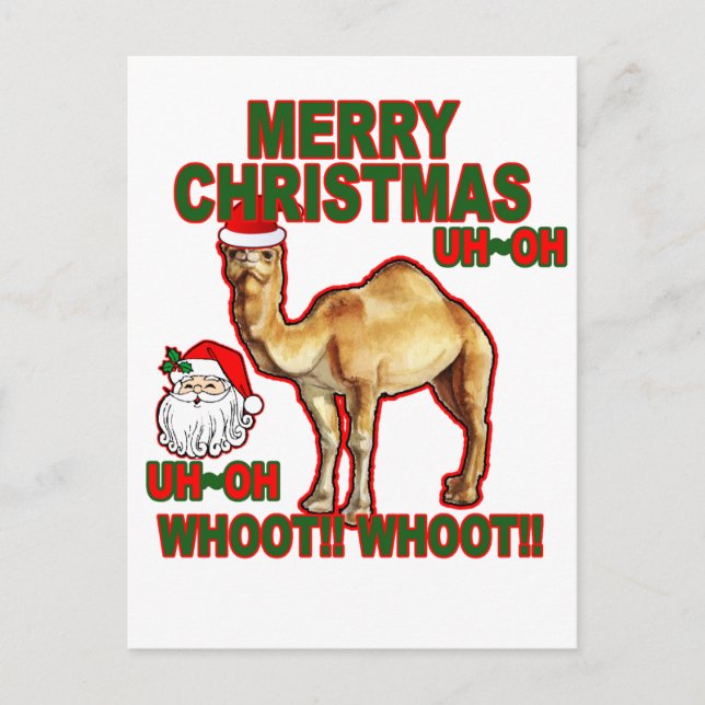 Hump Day Camel Santa Christmas T-shirt NM.png Holiday Postcard (Front)