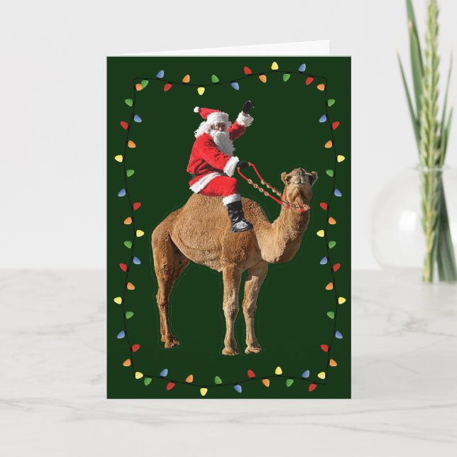 Hump Day Camel & Santa Merry Christmas Card (Front)