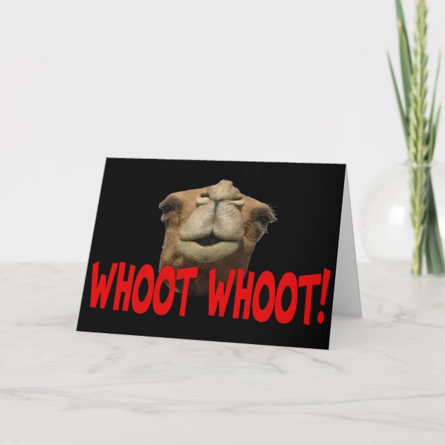 Hump Day Camel Whoot Whoot Greeting Card (Front)