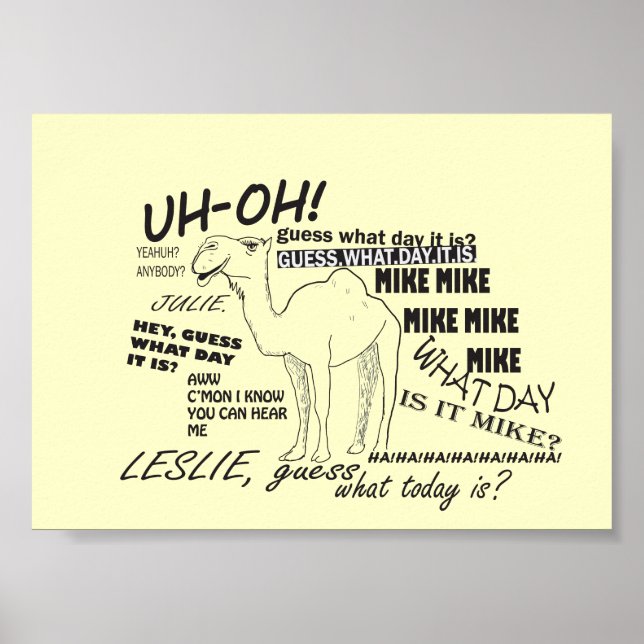 Hump Day Funny Camel Poster (Front)