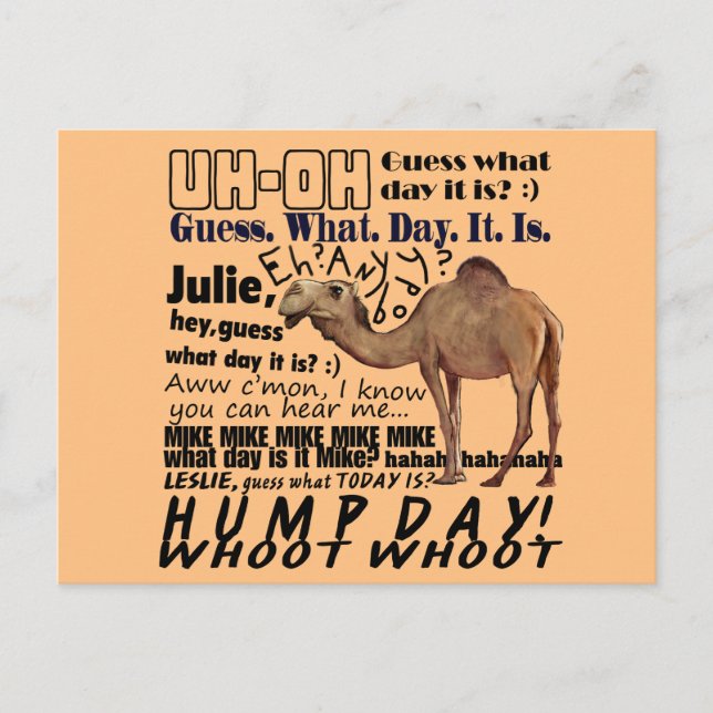 hump day! postcard (Front)